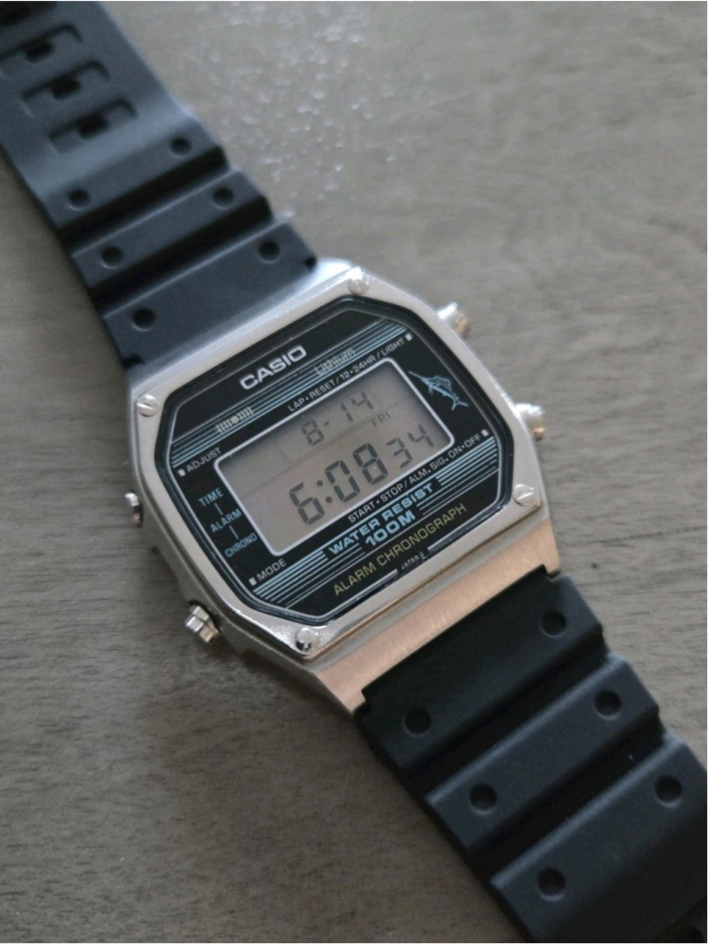 Rare Vintage Casio Marlin W350 Men's Digital LCD Watch 1980s Excellent Condition